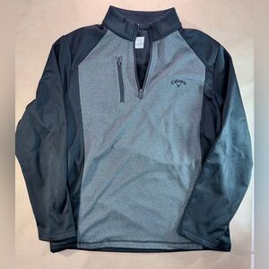 Callaway Quarter‑Zip Pullover Men’s L – Gray/Black Performance Golf Top